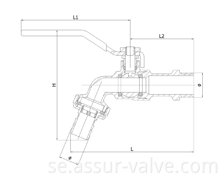 Sydamerikansk modell Zinklegering Mässing Bibcock Water Tap Faucet ASBB007